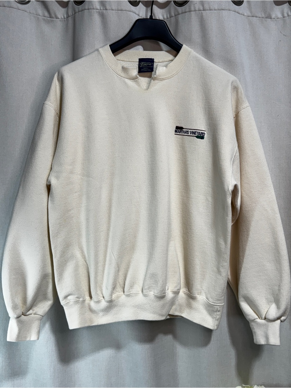 Famous Sportswear Men's Martha's Vineyard Embroidered Logo Crewneck Sweatshirt L